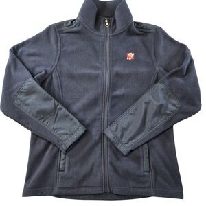 TEAM Style Jacket Womens L Blue Fleece Full Zip Pockets Embroidered Logo